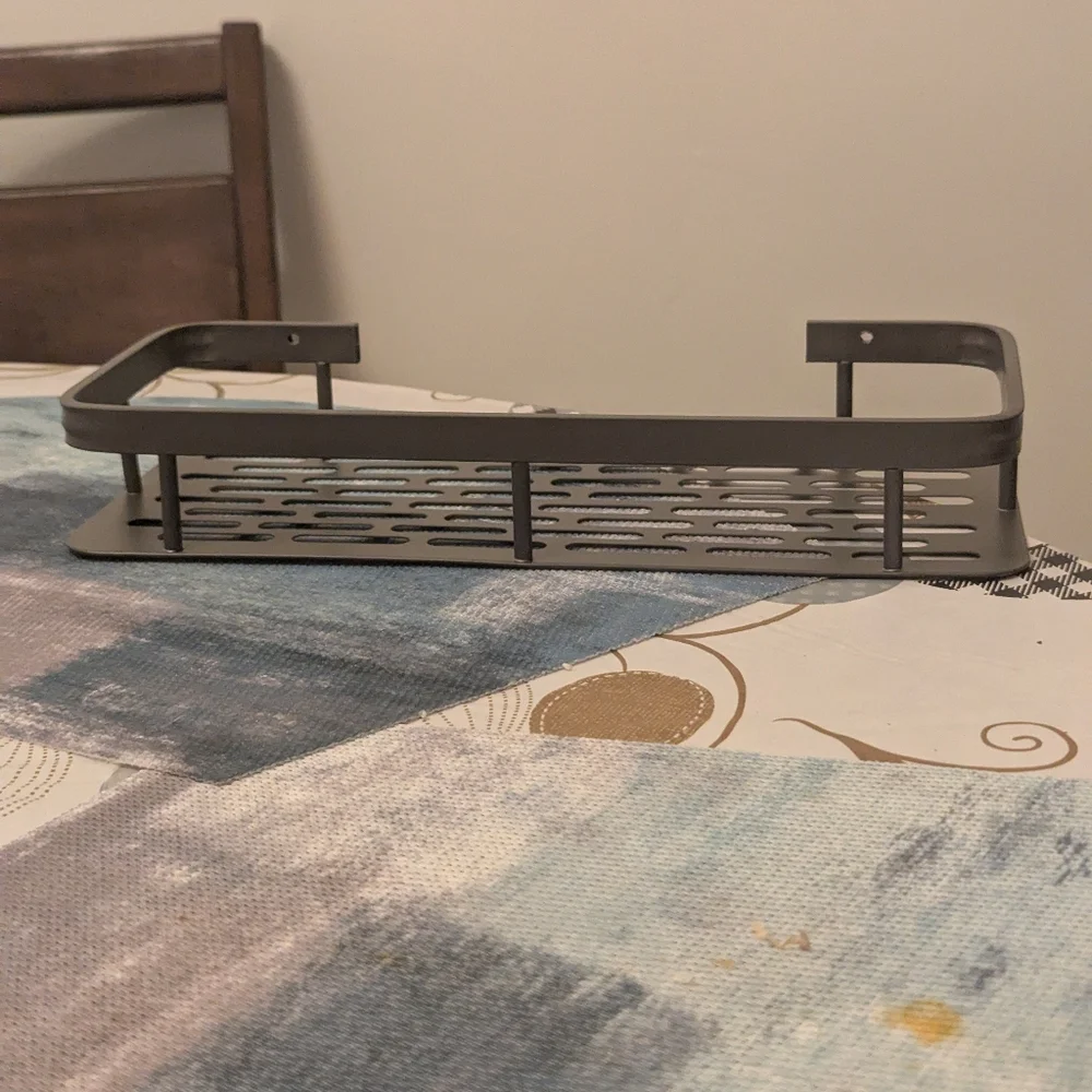 Gray Metal Bathroom Shelf